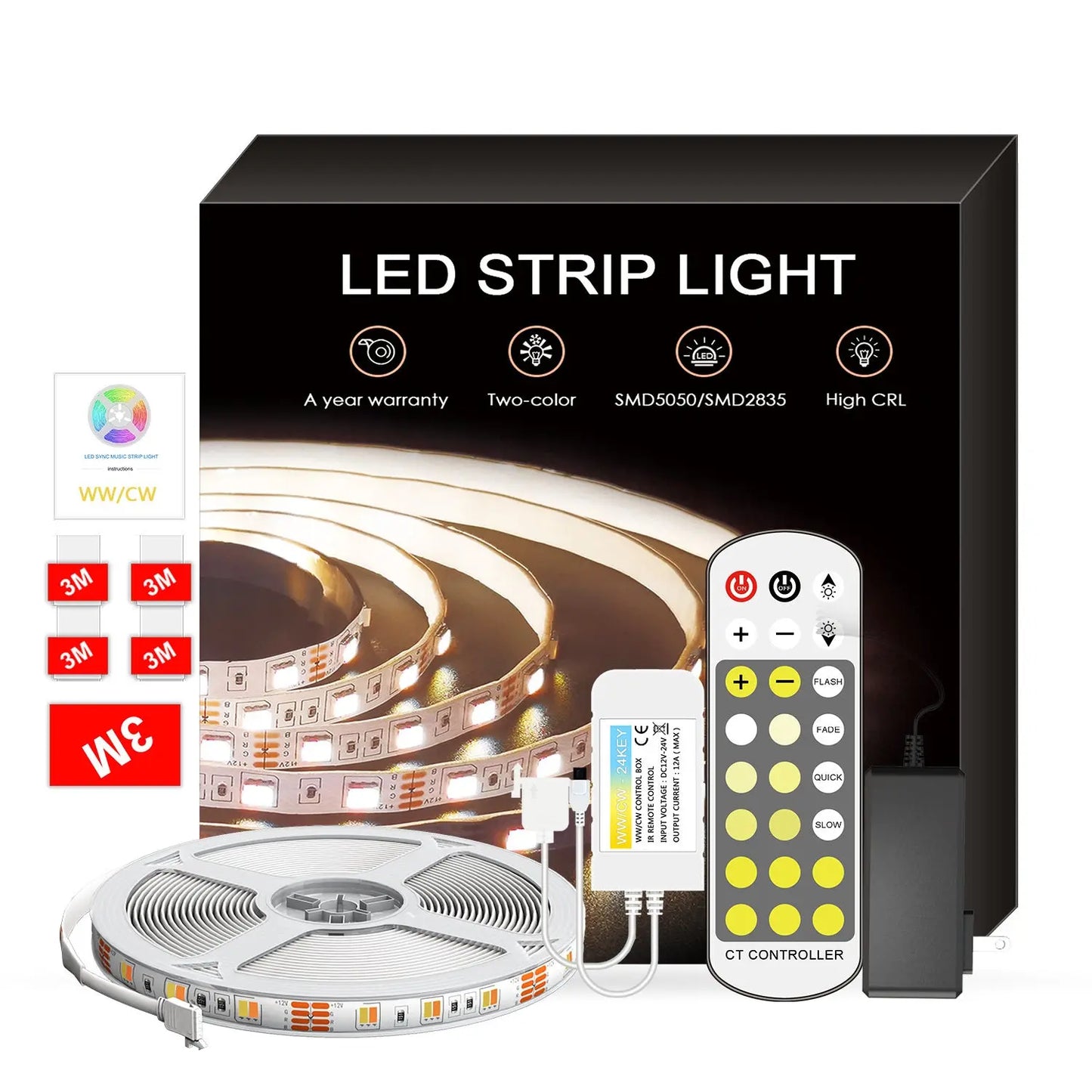 LED Dual Color Light Strip 12V Dimming CJ Dropshipping