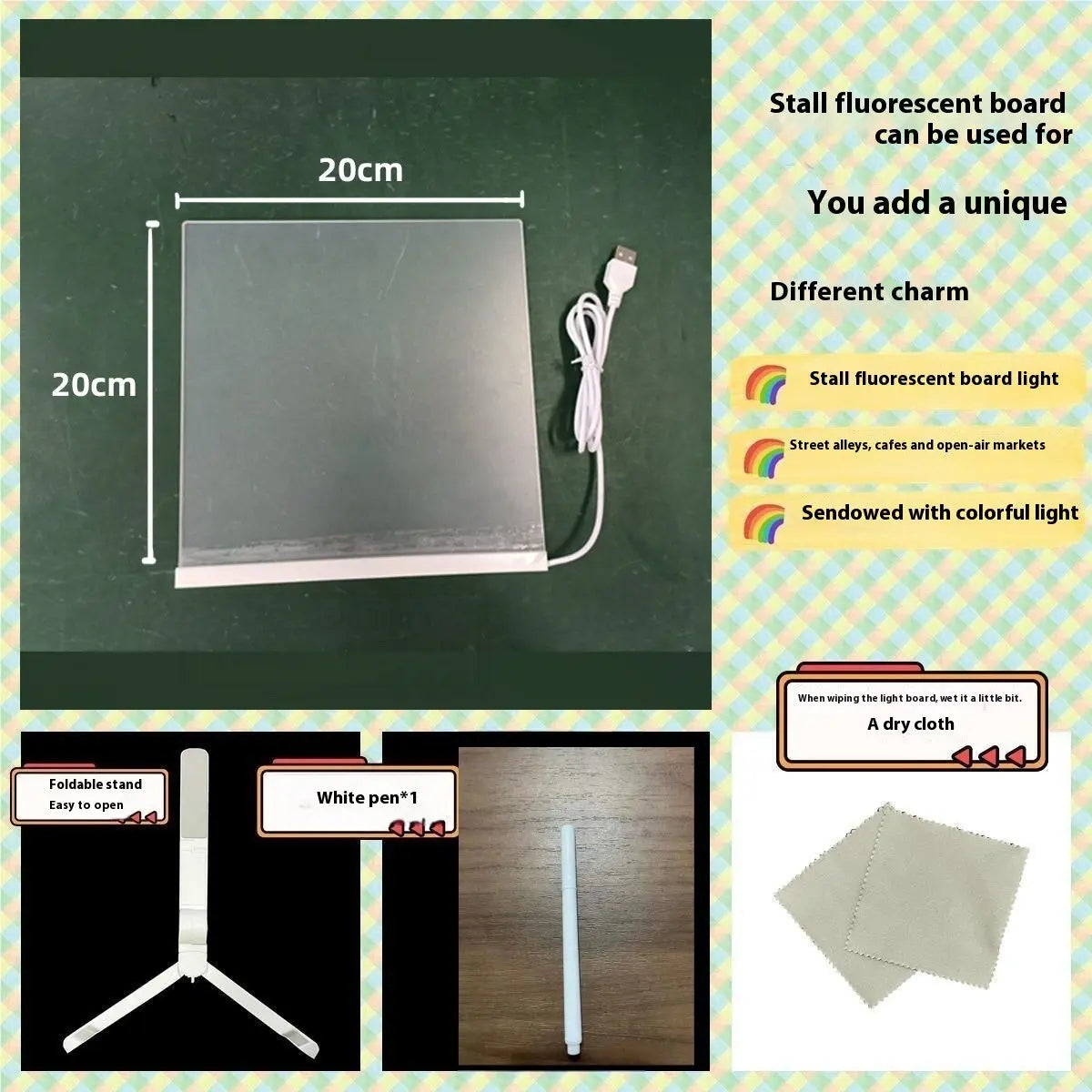 LED Acrylic Luminous Panel Small Night Lamp CJ Dropshipping