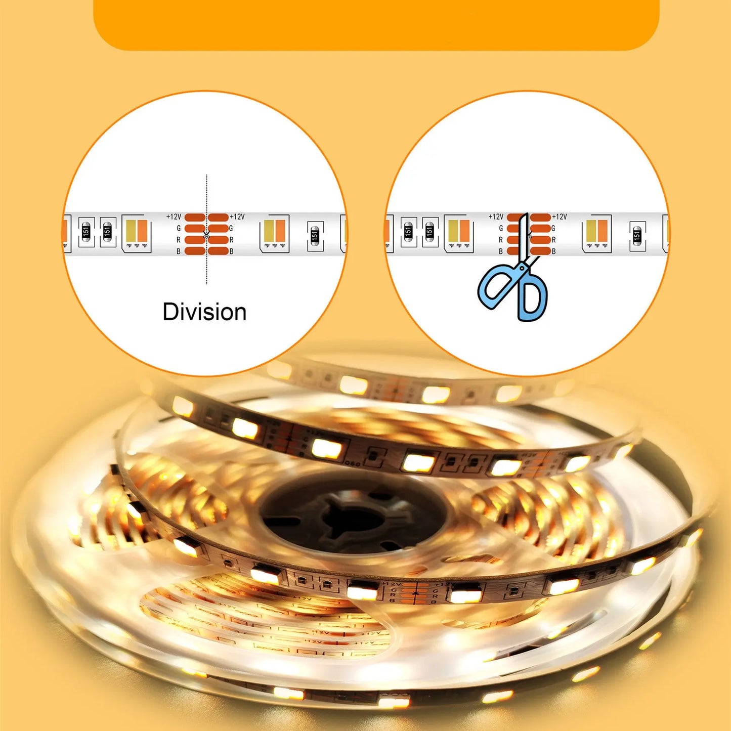 LED Dual Color Light Strip 12V Dimming CJ Dropshipping