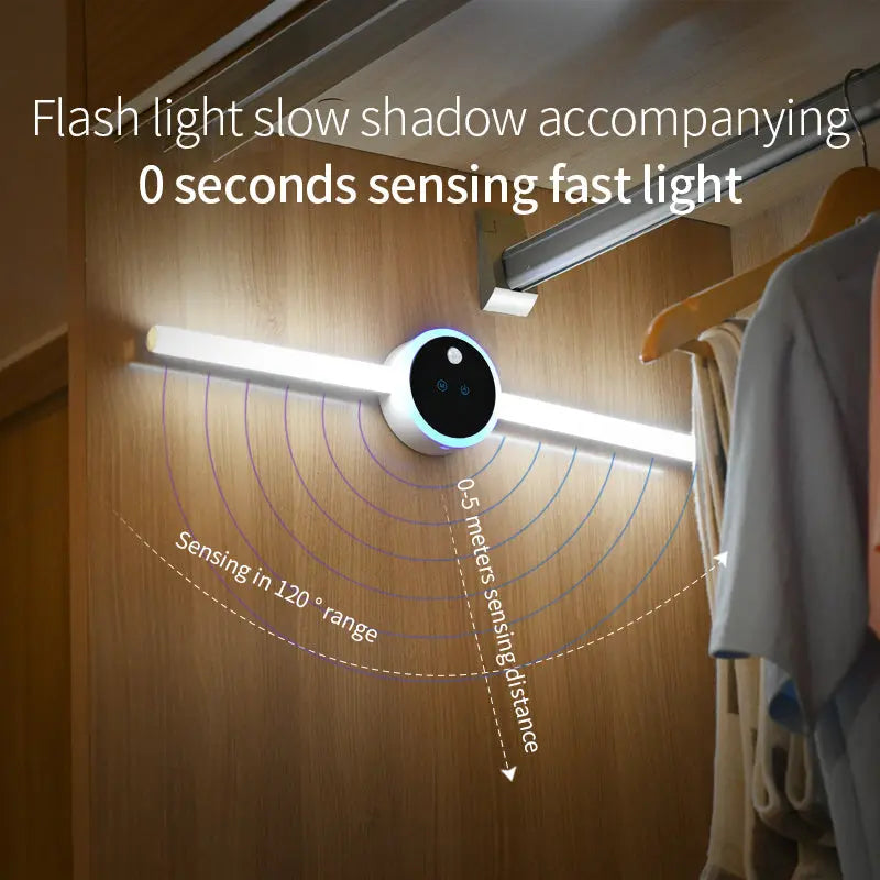 Smart Cabinet Light Clock Timing Sensor Light Removable LED Wardrobe Light Human Body Sensor Light CJ Dropshipping
