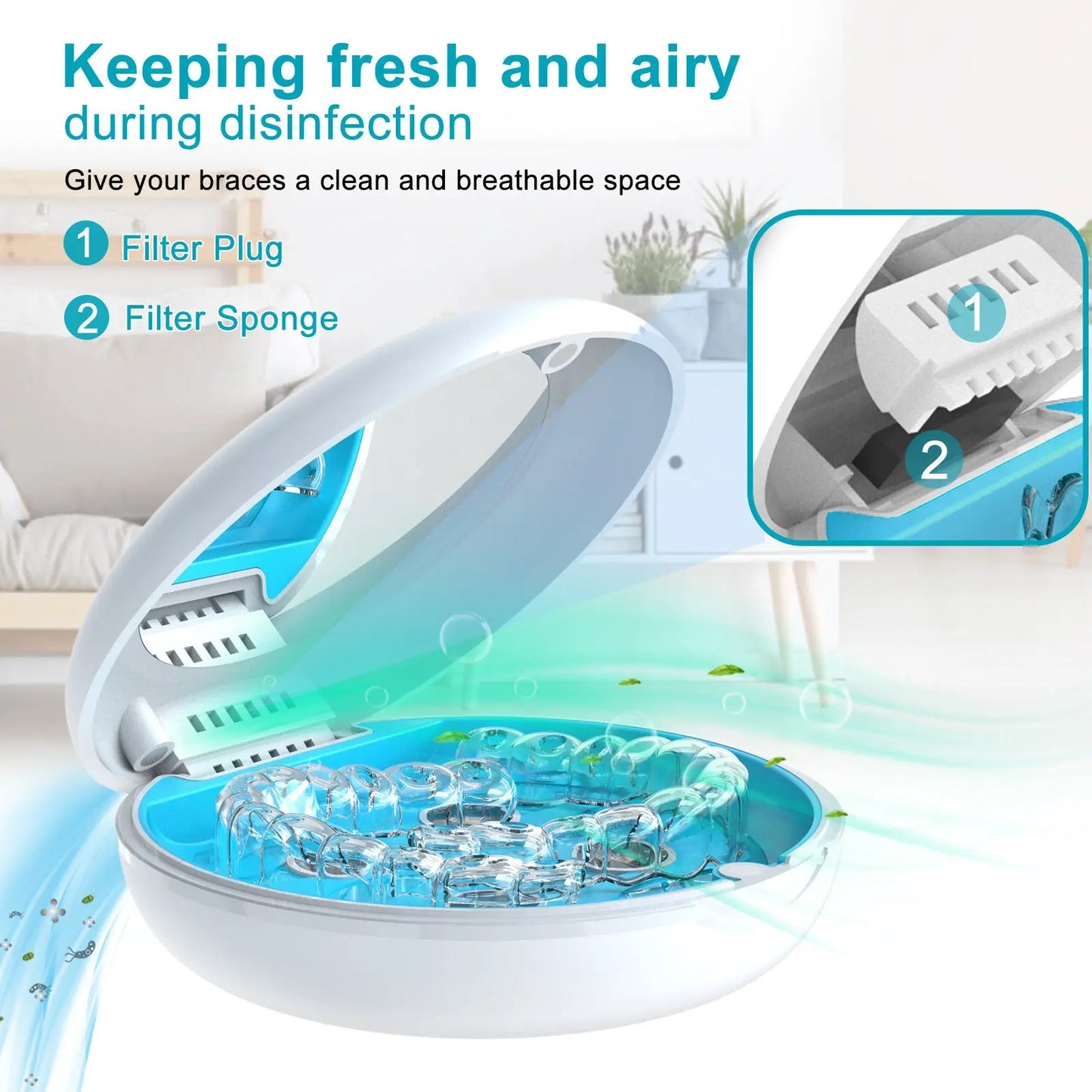High-end Portable UVC Sterilization Retainer Disinfection Box LED UV Tooth Brace Box CJ Dropshipping