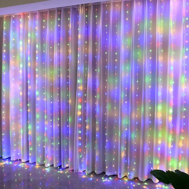 Christmas Lights LED Fairy String Curtain Lights 8 Mode Remote USB AliExpress