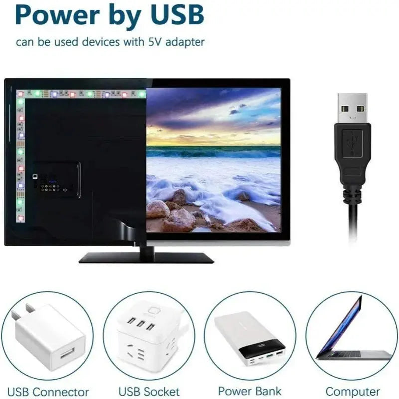 10M 2835 USB LED Strip Light RGB 24-key Remote Control Flexible Lamp AliExpress