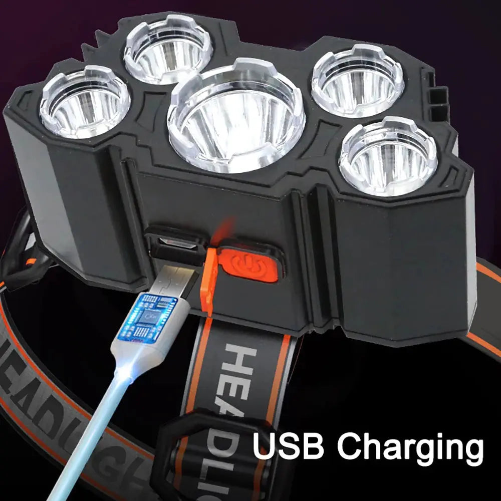 5 LED Headlamp Rechargeable with Built in Battery Strong Light AliExpress