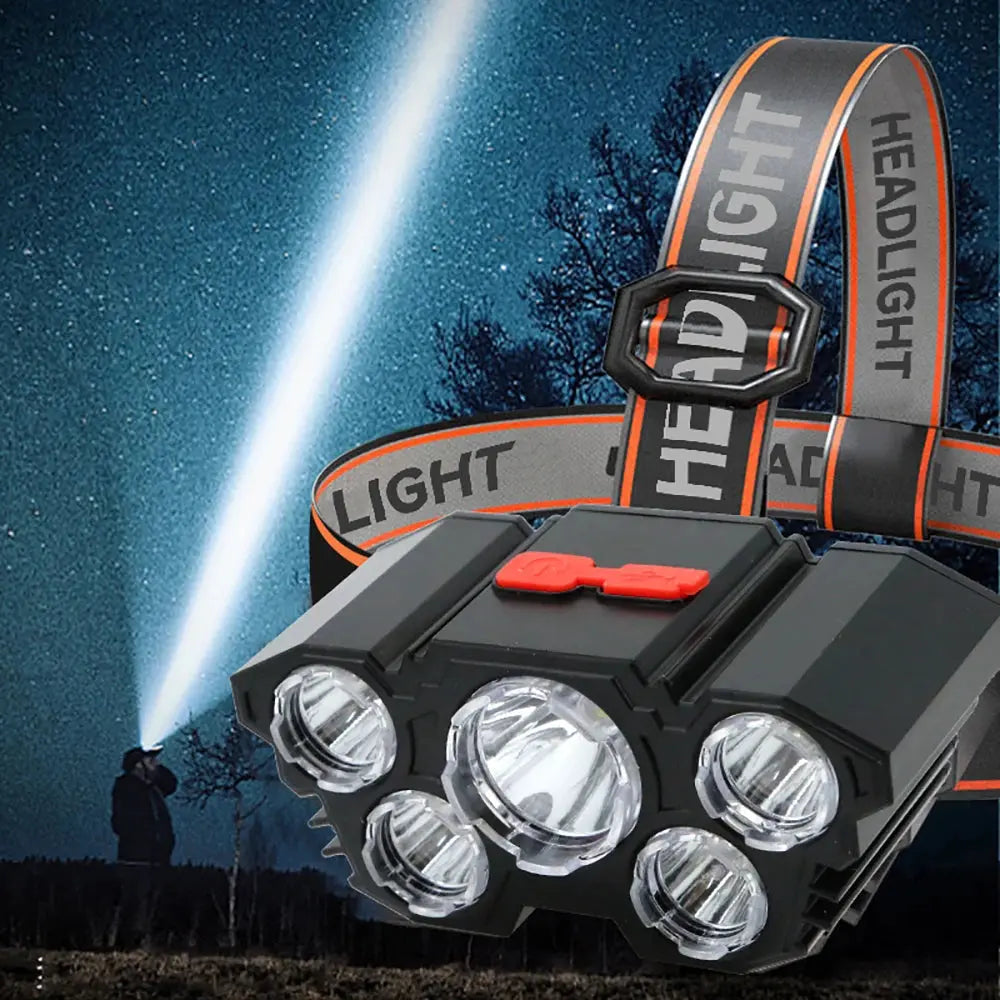 5 LED Headlamp Rechargeable with Built in Battery Strong Light AliExpress