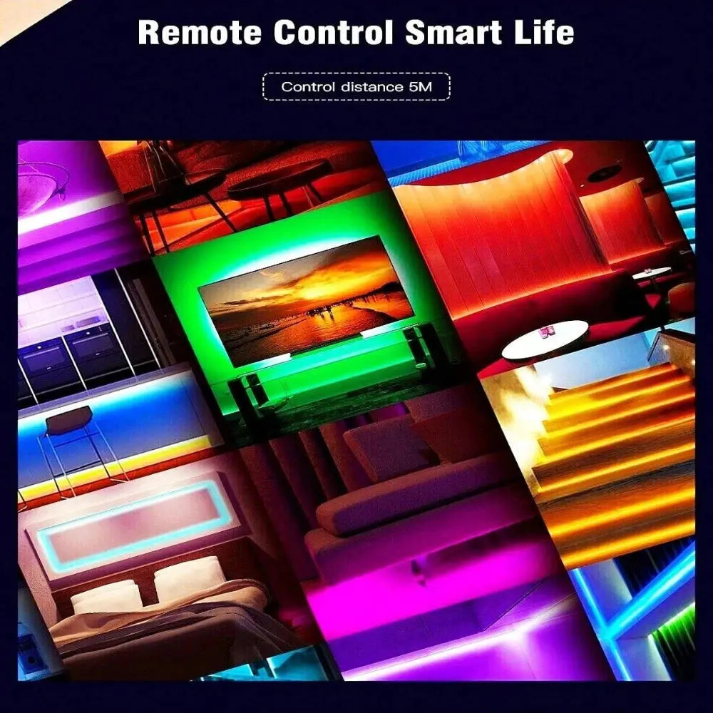 10M 2835 USB LED Strip Light RGB 24-key Remote Control Flexible Lamp AliExpress