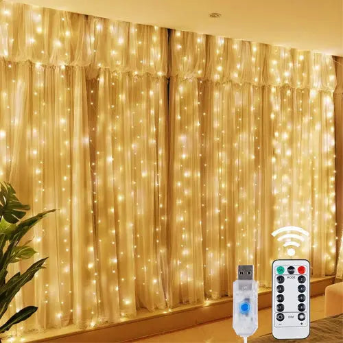 Christmas Lights LED Fairy String Curtain Lights 8 Mode Remote USB AliExpress