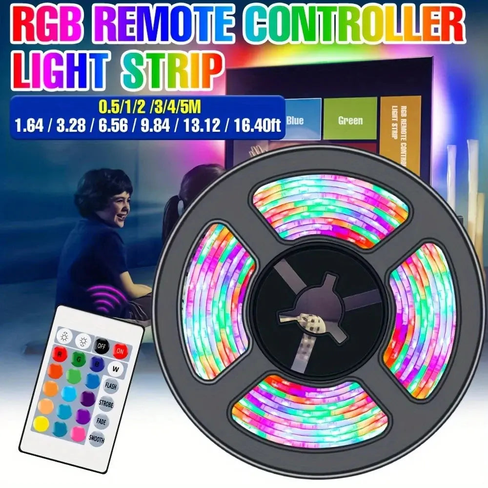 10M 2835 USB LED Strip Light RGB 24-key Remote Control Flexible Lamp AliExpress
