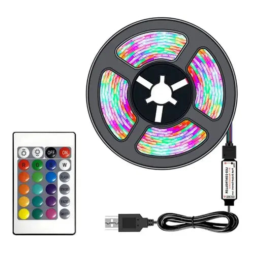 10M 2835 USB LED Strip Light RGB 24-key Remote Control Flexible Lamp AliExpress