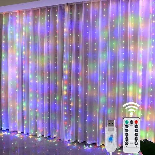 Christmas Lights LED Fairy String Curtain Lights 8 Mode Remote USB AliExpress