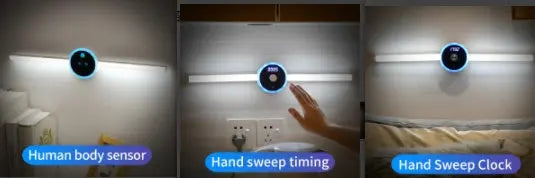 Smart Cabinet Light Clock Timing Sensor Light Removable LED Wardrobe Light Human Body Sensor Light CJ Dropshipping