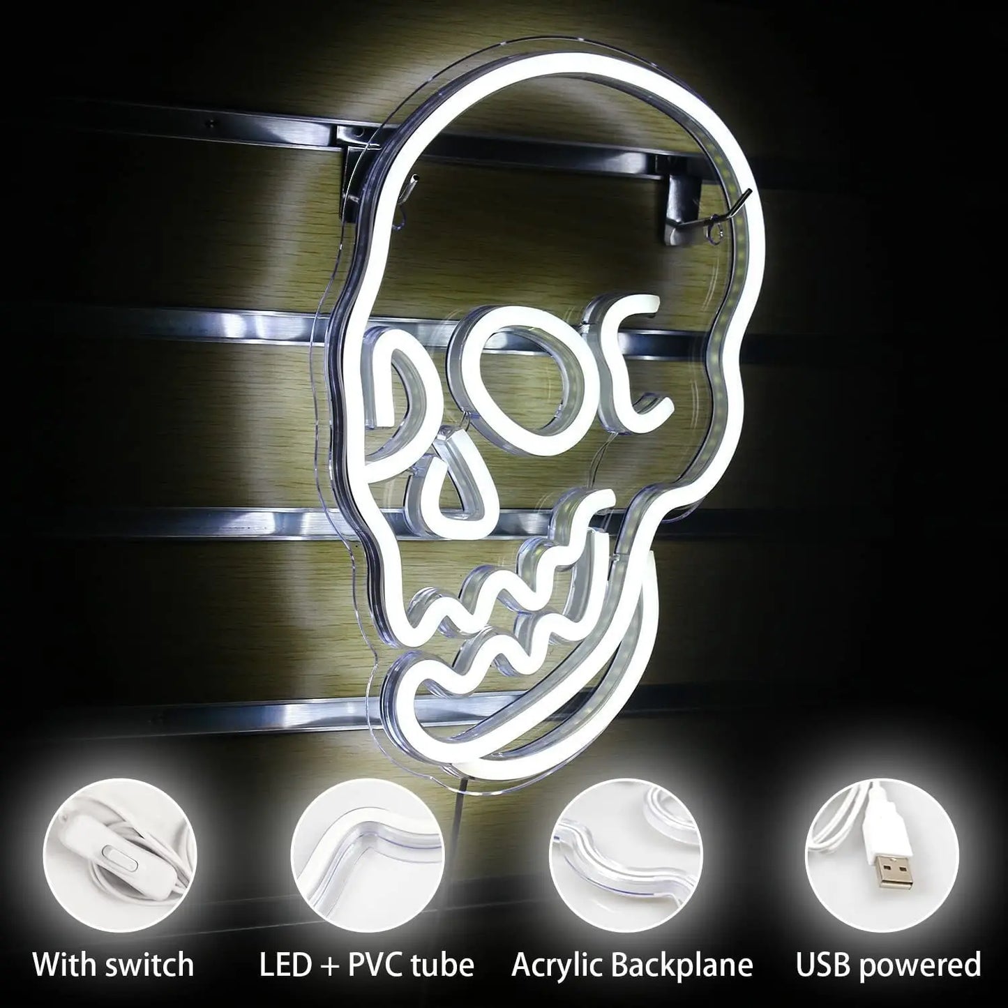 Halloween Decoration LED Neon Skull CJ Dropshipping