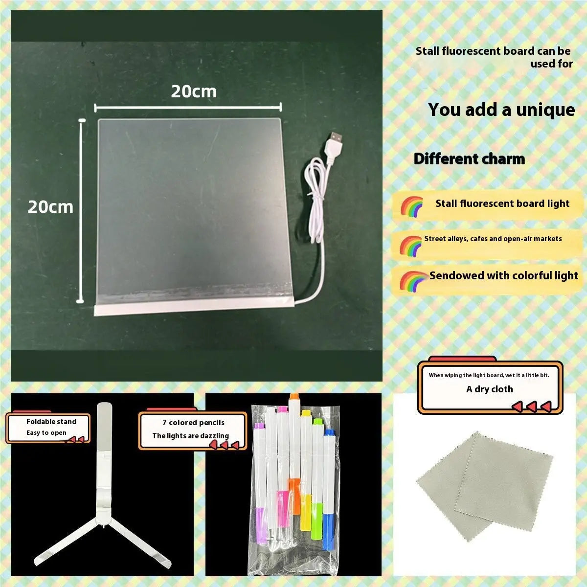 LED Acrylic Luminous Panel Small Night Lamp CJ Dropshipping