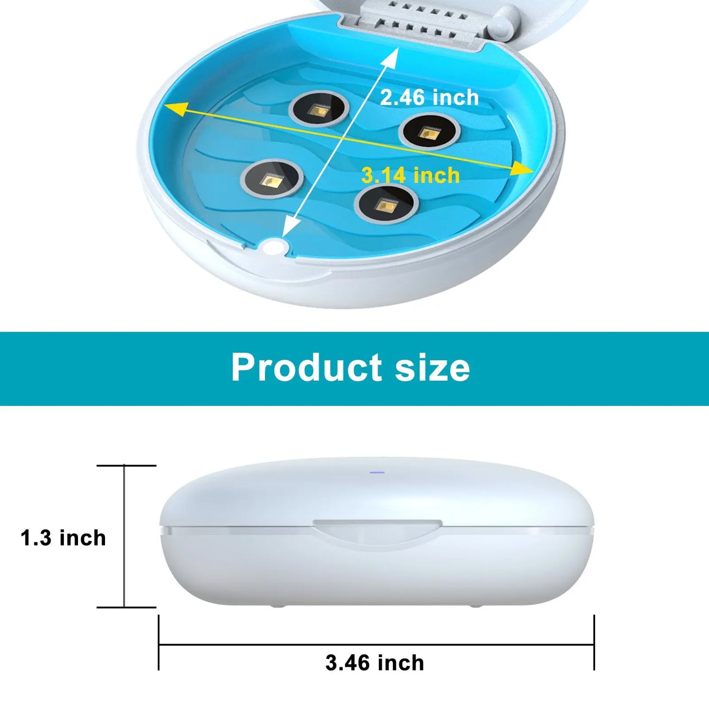 High-end Portable UVC Sterilization Retainer Disinfection Box LED UV Tooth Brace Box CJ Dropshipping