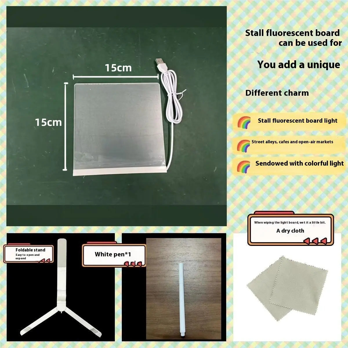 LED Acrylic Luminous Panel Small Night Lamp CJ Dropshipping