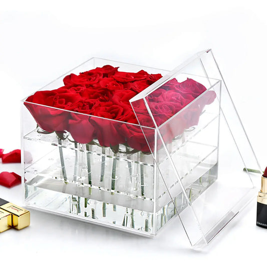 Flower Transparent Square Storage Box Display Box CJ Dropshipping