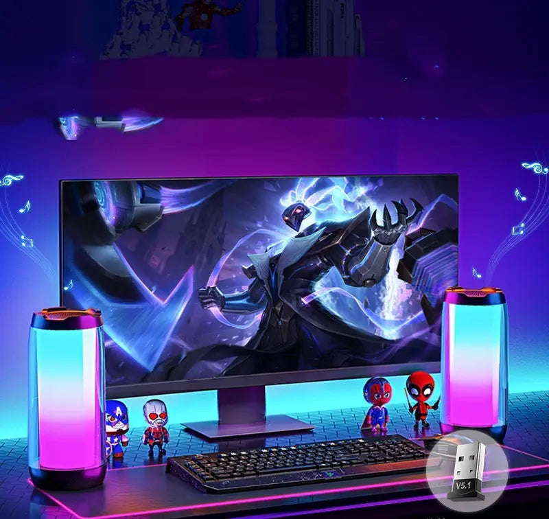 Atmospheric Ambient Light Gaming House Desktop Computer Romantic Room Smart Bluetooth Speaker - lydled2024.com