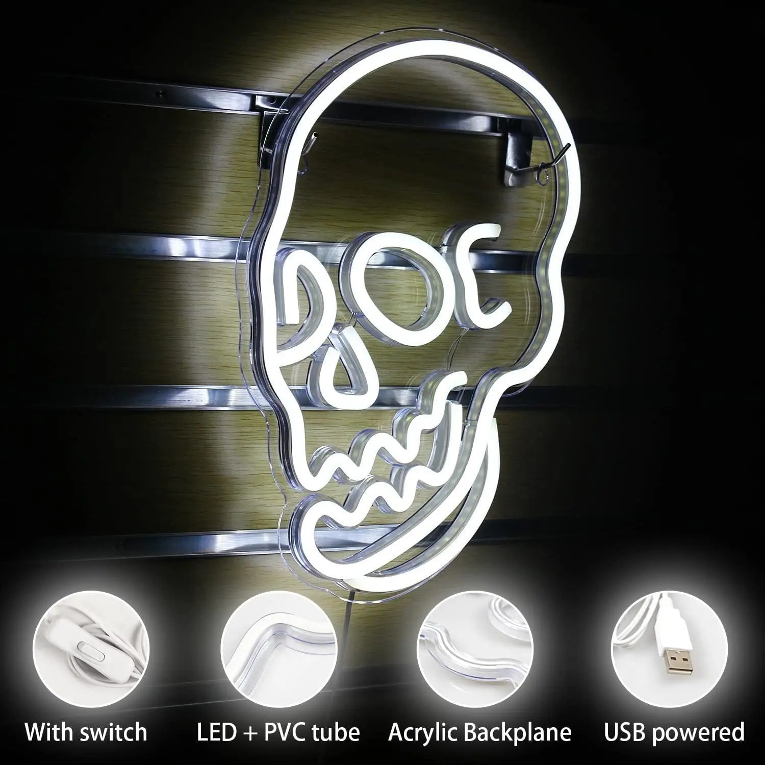 Halloween Decoration LED Neon Skull CJ Dropshipping